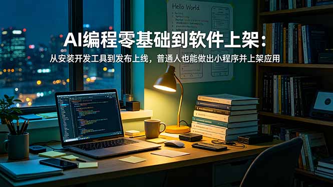 AI编程零基础到软件上架：从安装开发工具到发布上线，普通人也能做出小程序并上架应用商店力繁信息站-闲云创业网-老谢轻创网-中创网-福缘网-冒泡网-资源之家-魔方项目库力繁信息站