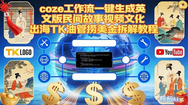 Coze扣子工作流一键生成英文版民间故事视频，文化出海TK油管捞美金拆解教程力繁信息站-闲云创业网-老谢轻创网-中创网-福缘网-冒泡网-资源之家-魔方项目库力繁信息站