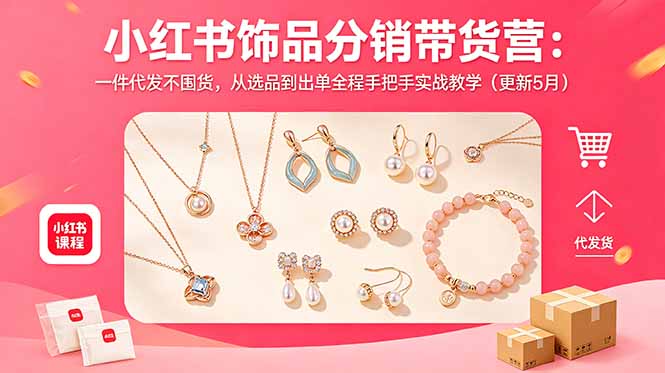 小红书饰品分销带货营:一件代发不囤货,从选品到出单全程手把手实战教学(更新5月力繁信息站-闲云创业网-老谢轻创网-中创网-福缘网-冒泡网-资源之家-魔方项目库力繁信息站