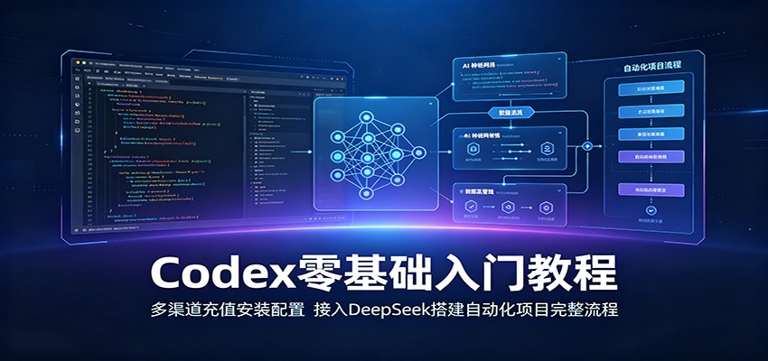 Codex零基础入门教程:多渠道充值安装配置,接入DeepSeek搭建自动化项目完整流程力繁信息站-闲云创业网-老谢轻创网-中创网-福缘网-冒泡网-资源之家-魔方项目库力繁信息站