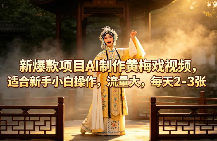 新爆款项目AI制作黄梅戏视频，适合新手小白操作，流量大，每天2-3张力繁信息站-闲云创业网-老谢轻创网-中创网-福缘网-冒泡网-资源之家-魔方项目库力繁信息站