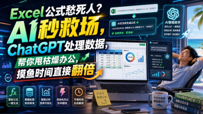 Excel公式愁死人?AI秒救场,ChatGPT处理数据,帮你甩枯燥办公,摸鱼时间直接翻倍【原创双语字幕】力繁信息站-闲云创业网-老谢轻创网-中创网-福缘网-冒泡网-资源之家-魔方项目库力繁信息站