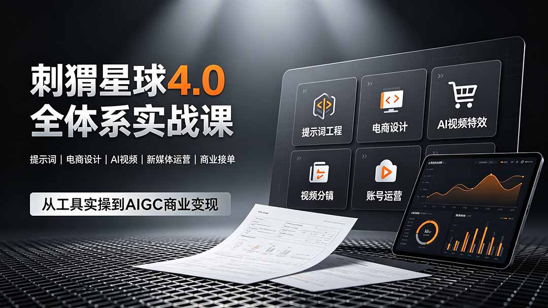 刺猬星球4.0全体系实战课，覆盖提示词工程、电商设计、AI视频特效与新媒体运营，一站式掌握AIGC商业核心技能力繁信息站-闲云创业网-老谢轻创网-中创网-福缘网-冒泡网-资源之家-魔方项目库力繁信息站