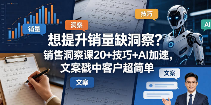想提升销量缺洞察？销售洞察课20+技巧+AI加速，文案戳中客户超简单【原创双语字幕】力繁信息站-闲云创业网-老谢轻创网-中创网-福缘网-冒泡网-资源之家-魔方项目库力繁信息站