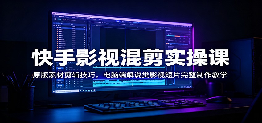 快手影视混剪实操课：原版素材剪辑技巧，电脑端解说类影视短片完整制作教学力繁信息站-闲云创业网-老谢轻创网-中创网-福缘网-冒泡网-资源之家-魔方项目库力繁信息站