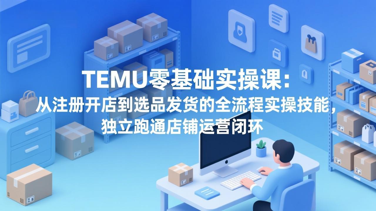 TEMU零基础实操课：从注册开店到选品发货的全流程实操技能，独立跑通店铺运营闭环力繁信息站-闲云创业网-老谢轻创网-中创网-福缘网-冒泡网-资源之家-魔方项目库力繁信息站