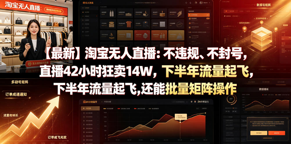 【最新】淘宝无人直播：不违规、不封号，直播42小时狂卖14W，下半年流量起飞，还能批量矩阵操作【揭秘】力繁信息站-闲云创业网-老谢轻创网-中创网-福缘网-冒泡网-资源之家-魔方项目库力繁信息站