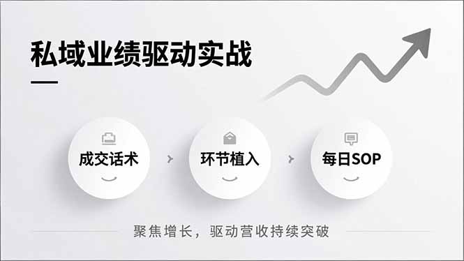 私域业绩驱动实战，成交话术、环节植入、每日SOP，聚焦增长，驱动营收持续突破力繁信息站-闲云创业网-老谢轻创网-中创网-福缘网-冒泡网-资源之家-魔方项目库力繁信息站