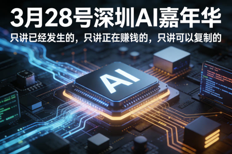 3月28号深圳AI嘉年华，只讲已经发生的，只讲正在賺钱的，只讲可以复制的力繁信息站-闲云创业网-老谢轻创网-中创网-福缘网-冒泡网-资源之家-魔方项目库力繁信息站