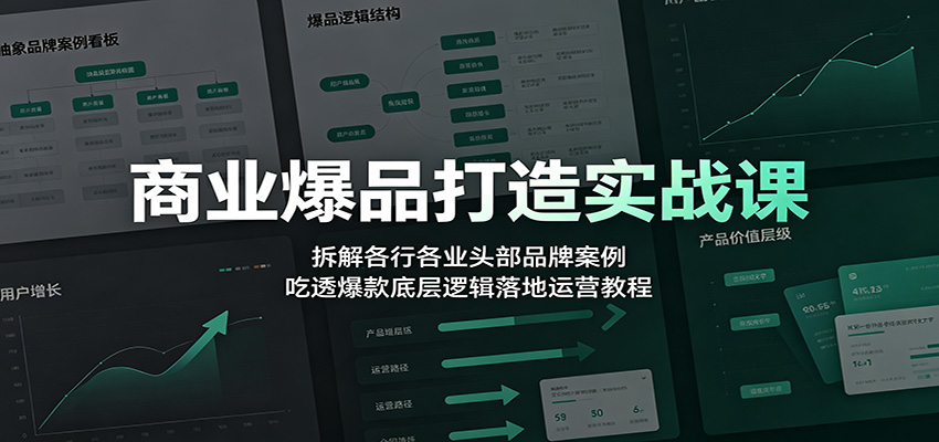 商业爆品打造实战课:拆解各行各业头部品牌案例,吃透爆款底层逻辑落地运营教程力繁信息站-闲云创业网-老谢轻创网-中创网-福缘网-冒泡网-资源之家-魔方项目库力繁信息站