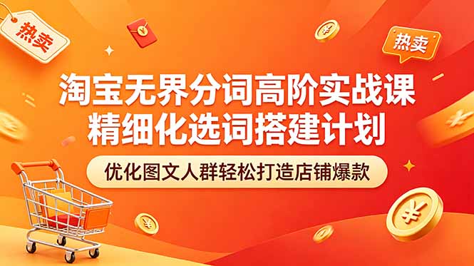 淘宝无界分词高阶实战课 精细化选词搭建计划 优化图文人群轻松打造店铺爆款力繁信息站-闲云创业网-老谢轻创网-中创网-福缘网-冒泡网-资源之家-魔方项目库力繁信息站