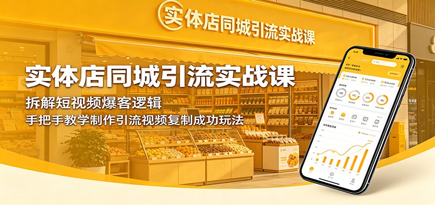 实体店同城引流实战课：拆解短视频爆客逻辑，手把手教学制作引流视频复制成功玩法力繁信息站-闲云创业网-老谢轻创网-中创网-福缘网-冒泡网-资源之家-魔方项目库力繁信息站