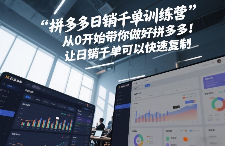 拼多多日销千单训练营，从0开始带你做好拼多多，让日销千单可以快速复制(更新26年2月)力繁信息站-闲云创业网-老谢轻创网-中创网-福缘网-冒泡网-资源之家-魔方项目库力繁信息站