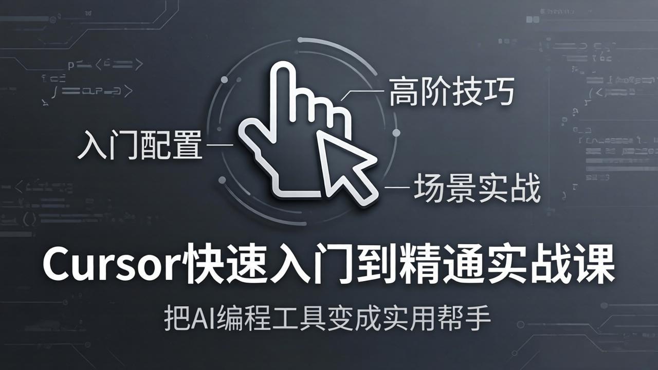 Cursor快速入门到精通实战课：入门配置+高阶技巧+场景实战，把AI编程工具变成实用帮手力繁信息站-闲云创业网-老谢轻创网-中创网-福缘网-冒泡网-资源之家-魔方项目库力繁信息站