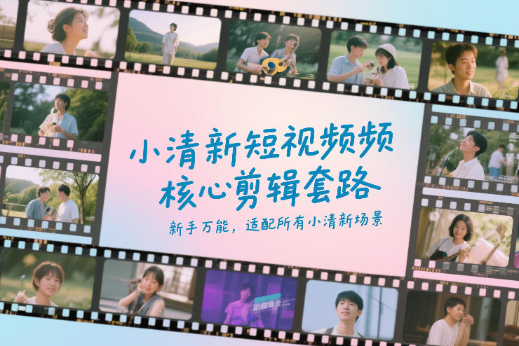 小清新短视频核心剪辑套路，新手万能，适配所有小清新场景力繁信息站-闲云创业网-老谢轻创网-中创网-福缘网-冒泡网-资源之家-魔方项目库力繁信息站