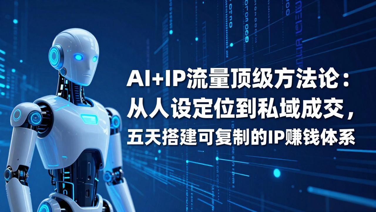 AI+IP顶级方法论：从人设定位到私域成交，五天搭建可复制的IP赚钱体系力繁信息站-闲云创业网-老谢轻创网-中创网-福缘网-冒泡网-资源之家-魔方项目库力繁信息站