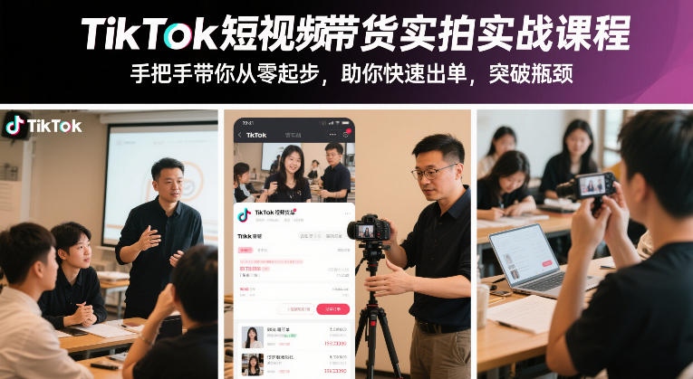 TikTok短视频带货实拍实战课程,手把手带你从零起步,助你快速出单,突破瓶颈力繁信息站-闲云创业网-老谢轻创网-中创网-福缘网-冒泡网-资源之家-魔方项目库力繁信息站