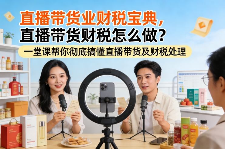 直播带货业财税宝典，直播带货财税怎么做？一堂课帮你彻底搞懂直播带货及财税处理力繁信息站-闲云创业网-老谢轻创网-中创网-福缘网-冒泡网-资源之家-魔方项目库力繁信息站