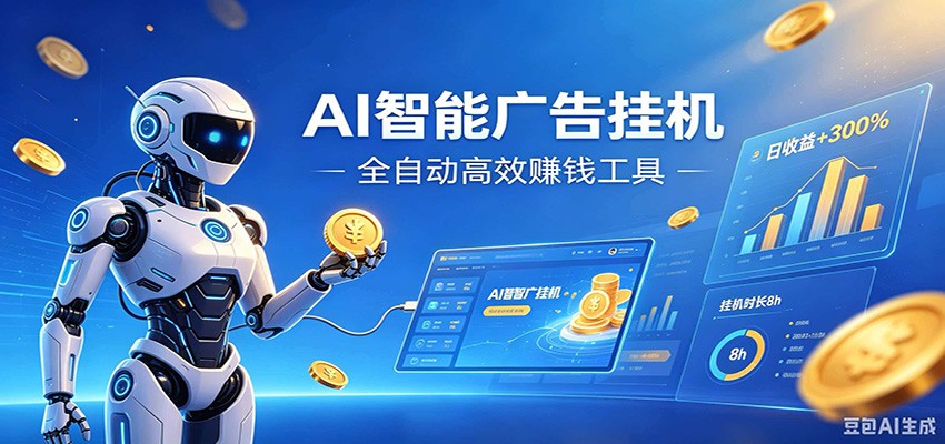 AI智能广告挂机，小白轻松上手，在家自动赚收益力繁信息站-闲云创业网-老谢轻创网-中创网-福缘网-冒泡网-资源之家-魔方项目库力繁信息站