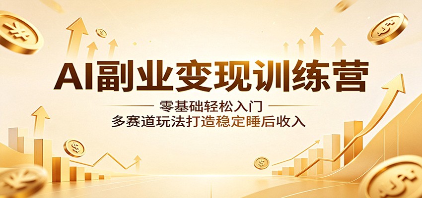 AI副业变现训练营:零基础轻松入门,多赛道玩法打造稳定睡后收入力繁信息站-闲云创业网-老谢轻创网-中创网-福缘网-冒泡网-资源之家-魔方项目库力繁信息站