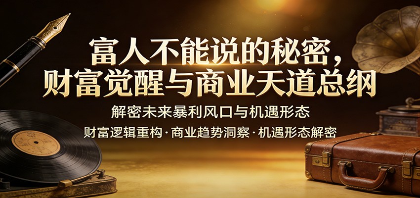 富人不能说的秘密，财富觉醒与商业天道总纲，解密未来暴利风口与机遇形态力繁信息站-闲云创业网-老谢轻创网-中创网-福缘网-冒泡网-资源之家-魔方项目库力繁信息站