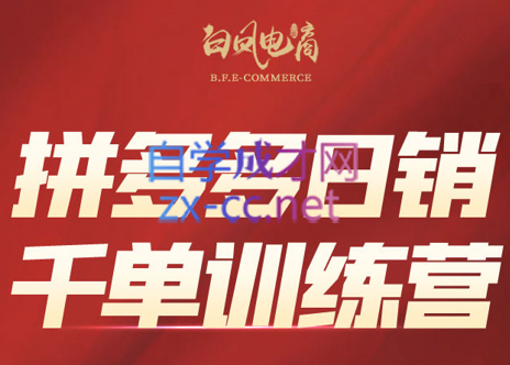 白凤电商·拼多多日销千单训练营(更新2月)力繁信息站-闲云创业网-老谢轻创网-中创网-福缘网-冒泡网-资源之家-魔方项目库力繁信息站