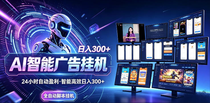 AI智能广告挂G项目,无需人工,单机稳定日入200+,可矩阵放大,24小时不间断刷广告賺收益【揭秘】力繁信息站-闲云创业网-老谢轻创网-中创网-福缘网-冒泡网-资源之家-魔方项目库力繁信息站