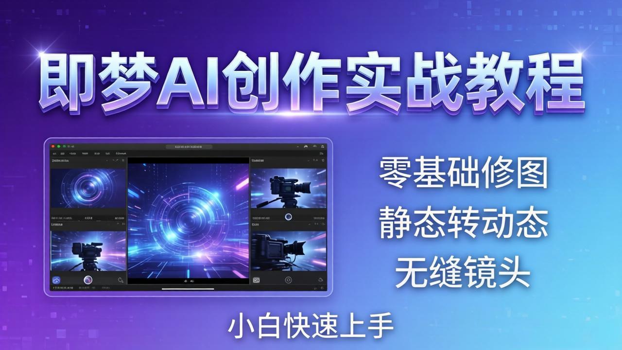 即梦AI创作实战教程，从零基础修图到AI导演，实战教学静态转动态+无缝镜头，小白快速上手力繁信息站-闲云创业网-老谢轻创网-中创网-福缘网-冒泡网-资源之家-魔方项目库力繁信息站