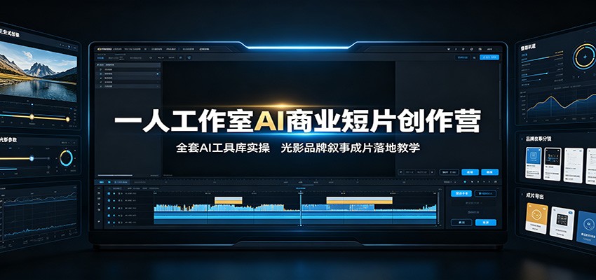 一人工作室AI商业短片创作营:全套AI工具库实操,光影品牌叙事成片落地教学力繁信息站-闲云创业网-老谢轻创网-中创网-福缘网-冒泡网-资源之家-魔方项目库力繁信息站