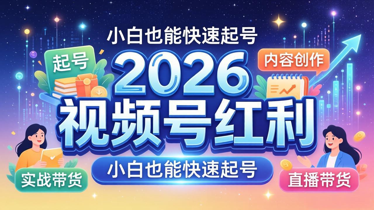 2026视频号红利实战营，大佬亲授起号、内容、直播、IP、投流、私域、矩阵全套落地打法力繁信息站-闲云创业网-老谢轻创网-中创网-福缘网-冒泡网-资源之家-魔方项目库力繁信息站