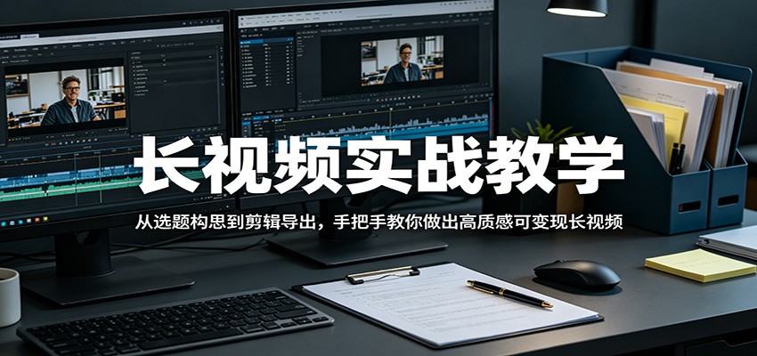 长视频实战教学，从选题构思到剪辑导出，手把手教你做出高质感可变现长视频力繁信息站-闲云创业网-老谢轻创网-中创网-福缘网-冒泡网-资源之家-魔方项目库力繁信息站