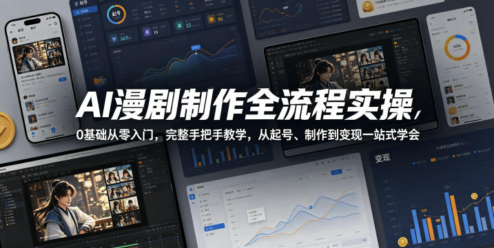 AI漫剧制作全流程实操,0基础从零入门,完整手把手教学,从起号、制作到变现一站式学会(更新)力繁信息站-闲云创业网-老谢轻创网-中创网-福缘网-冒泡网-资源之家-魔方项目库力繁信息站