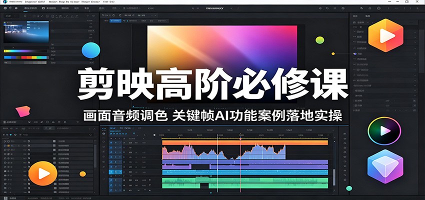 剪映高阶必修课:画面音频调色,关键帧AI功能案例落地实操力繁信息站-闲云创业网-老谢轻创网-中创网-福缘网-冒泡网-资源之家-魔方项目库力繁信息站