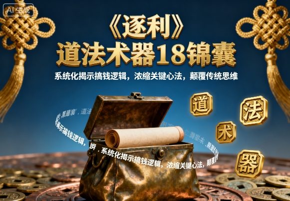 《逐利》道法术器18锦囊，系统化揭示搞钱逻辑，浓缩关键心法，颠覆传统思维(更新)力繁信息站-闲云创业网-老谢轻创网-中创网-福缘网-冒泡网-资源之家-魔方项目库力繁信息站