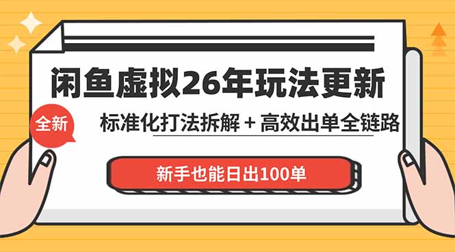闲鱼虚拟从0到1系统化运营课程：标准化打法拆解 + 高效出单全链路教学，新手也能日出100单力繁信息站-闲云创业网-老谢轻创网-中创网-福缘网-冒泡网-资源之家-魔方项目库力繁信息站