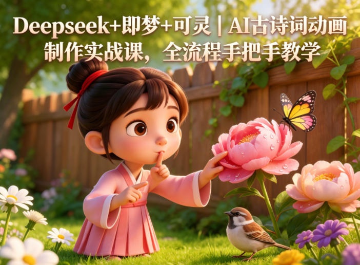 Deepseek+即梦+可灵|AI古诗词动画制作实战课,全流程手把手教学力繁信息站-闲云创业网-老谢轻创网-中创网-福缘网-冒泡网-资源之家-魔方项目库力繁信息站