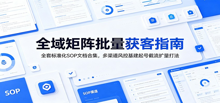 全域矩阵批量获客指南：全套标准化SOP文档合集，多渠道风控基建起号截流扩量打法力繁信息站-闲云创业网-老谢轻创网-中创网-福缘网-冒泡网-资源之家-魔方项目库力繁信息站