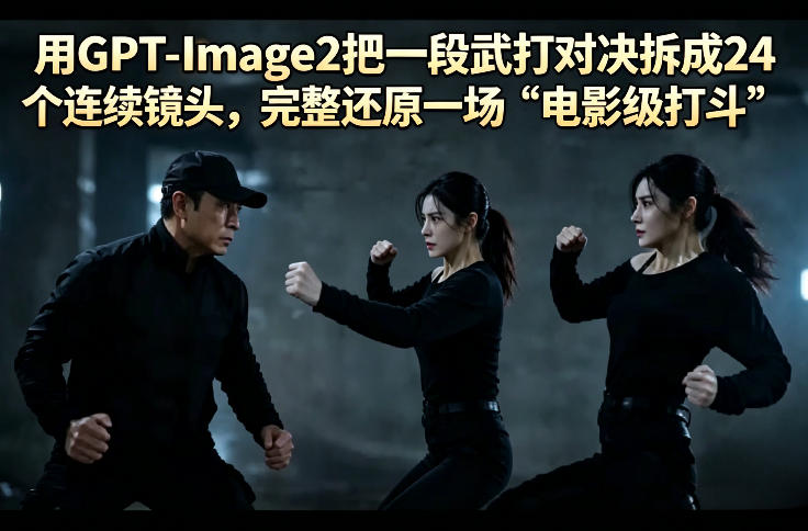 用GPT-Image2把一段武打对决拆成24个连续镜头，完整还原一场“电影级打斗”力繁信息站-闲云创业网-老谢轻创网-中创网-福缘网-冒泡网-资源之家-魔方项目库力繁信息站