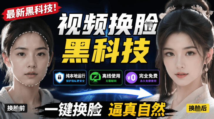 AI人工智能如此夸张?一键视频换Lian黑科技,纯本地离线运行,本地视频换Lian娱乐工具,AI FaceSwap力繁信息站-闲云创业网-老谢轻创网-中创网-福缘网-冒泡网-资源之家-魔方项目库力繁信息站