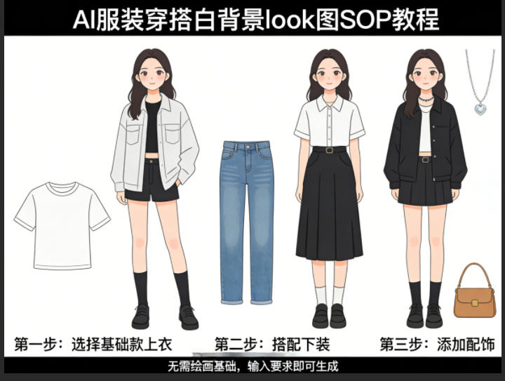 AI服装穿搭白背景look图SOP教程，不用会画画，提几句具体要求，AI就能还你一个奇迹力繁信息站-闲云创业网-老谢轻创网-中创网-福缘网-冒泡网-资源之家-魔方项目库力繁信息站