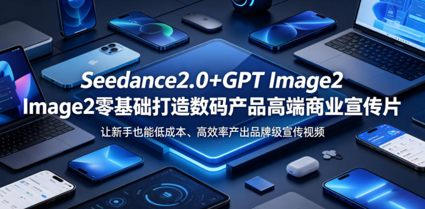 Seedance2.0+GPT Image2零基础打造数码产品高端商业宣传片,让新手也能低成本、高效率产出品牌级宣传视频力繁信息站-闲云创业网-老谢轻创网-中创网-福缘网-冒泡网-资源之家-魔方项目库力繁信息站