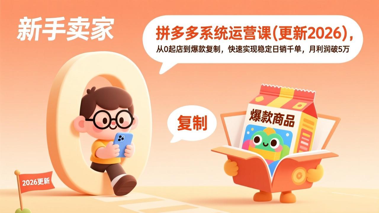 拼多多系统运营课(更新2026力繁信息站-闲云创业网-老谢轻创网-中创网-福缘网-冒泡网-资源之家-魔方项目库力繁信息站