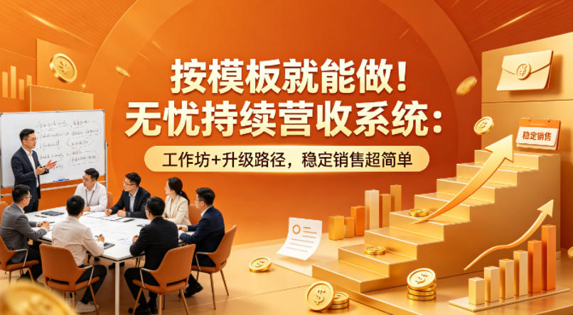 按模板就能做！无忧持续营收系统：工作坊+升级路径，稳定销售超简单【原创双语字幕】力繁信息站-闲云创业网-老谢轻创网-中创网-福缘网-冒泡网-资源之家-魔方项目库力繁信息站