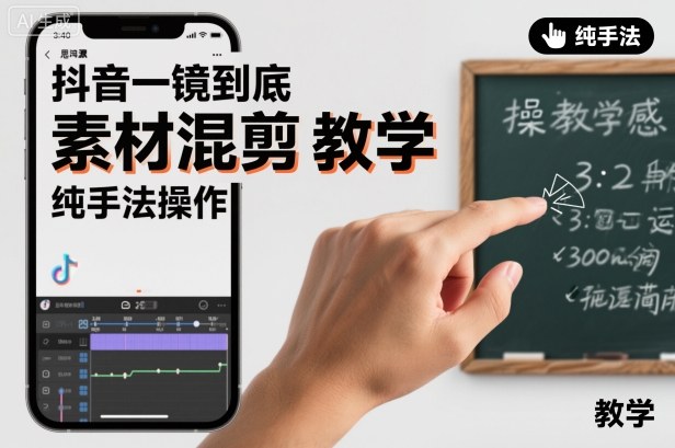 抖音一镜到底素材混剪教学，纯手法操作力繁信息站-闲云创业网-老谢轻创网-中创网-福缘网-冒泡网-资源之家-魔方项目库力繁信息站