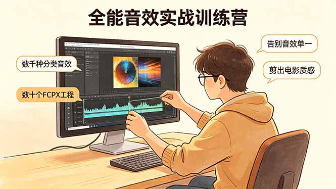 全能音效实战训练营：数千种分类音效+数十个FCPX工程，告别音效单一，剪出电影质感力繁信息站-闲云创业网-老谢轻创网-中创网-福缘网-冒泡网-资源之家-魔方项目库力繁信息站