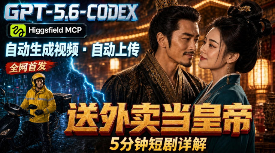 GPT-5.6 Codex+Higgsfield MCP：一条指令生成5分钟短剧并自动上传YouTube(油管)力繁信息站-闲云创业网-老谢轻创网-中创网-福缘网-冒泡网-资源之家-魔方项目库力繁信息站