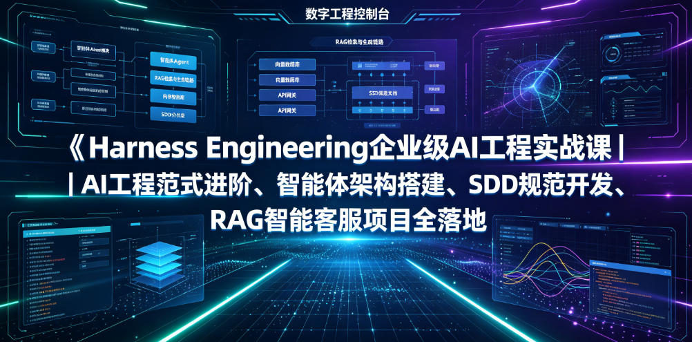 Harness Engineering企业级AI工程实战课｜AI工程范式进阶、智能体架构搭建、SDD规范开发、RAG智能客服项目全落地力繁信息站-闲云创业网-老谢轻创网-中创网-福缘网-冒泡网-资源之家-魔方项目库力繁信息站