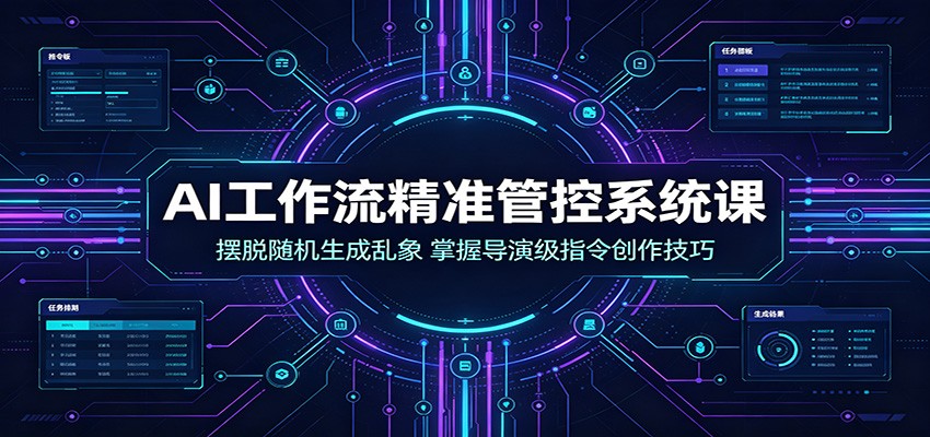 AI工作流精准管控系统课：摆脱随机生成乱象，掌握导演级指令创作技巧力繁信息站-闲云创业网-老谢轻创网-中创网-福缘网-冒泡网-资源之家-魔方项目库力繁信息站