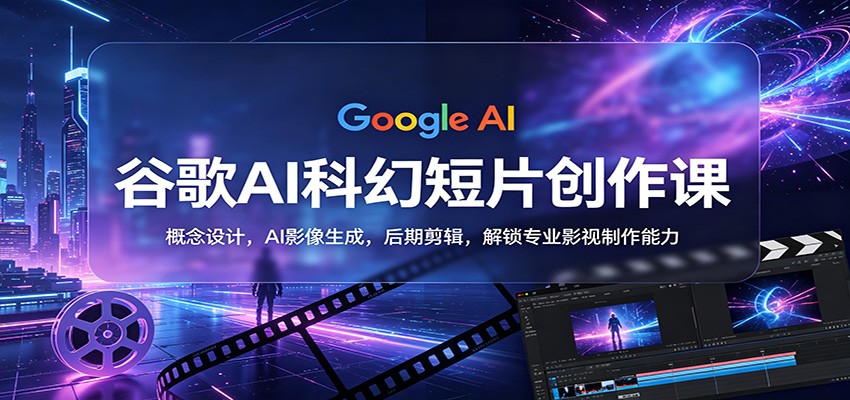 谷歌AI科幻短片创作课：概念设计，AI影像生成，后期剪辑，解锁专业影视制作能力力繁信息站-闲云创业网-老谢轻创网-中创网-福缘网-冒泡网-资源之家-魔方项目库力繁信息站