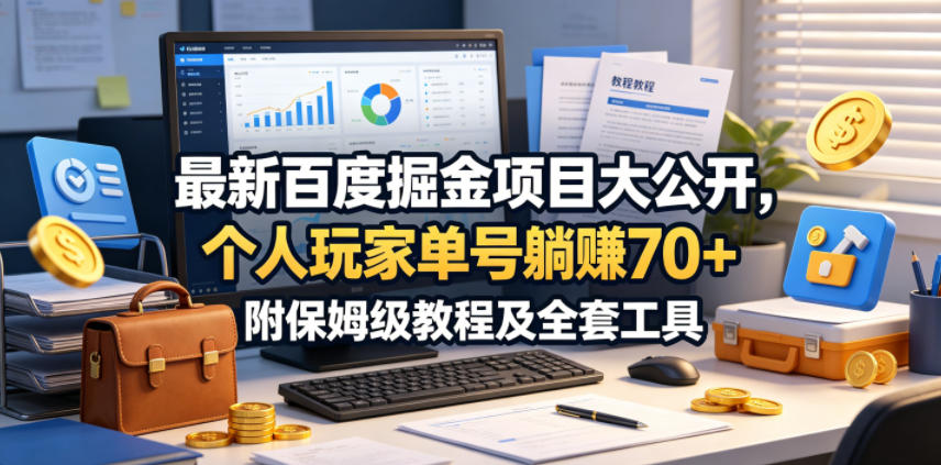 最新百度掘金项目大公开,个人玩家单号躺賺70+,附保姆级教程及全套工具【揭秘】力繁信息站-闲云创业网-老谢轻创网-中创网-福缘网-冒泡网-资源之家-魔方项目库力繁信息站